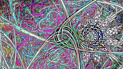 HD Abstract fractal forms morph and oscillate (Loop) 스톡 동영상 109475075