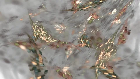 HD Abstract fractal forms morph and oscillate (Loop) Video stock 110618888