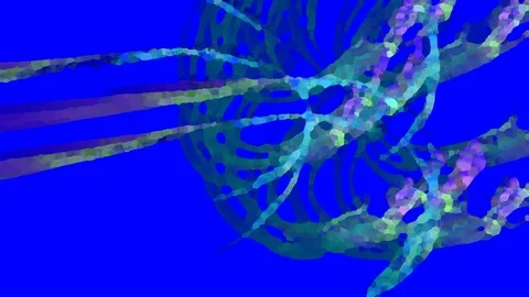 HD Abstract fractal forms morph and oscillate (Loop) Stock Footage 110773144