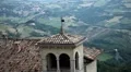 HD Aerial View of San Marino, Beautiful Landscape, Old House Roof and Horns HD Footage