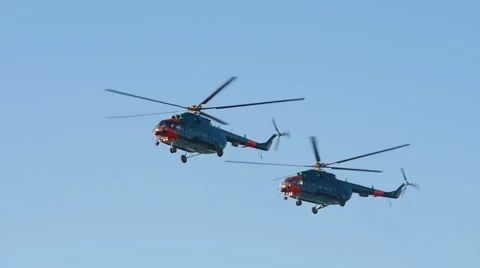 HD - Air force. Helicopters in the sky Stock Footage 44358324