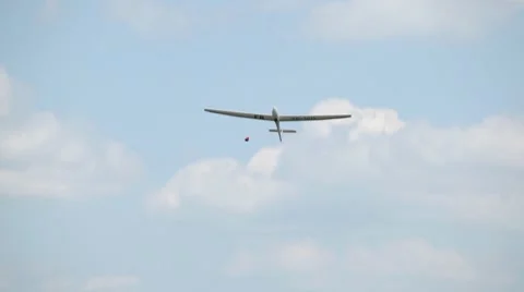 HD Air Show , Glider Sailplane Landing, Takeoff, Aircraft, Sports Gliders Stock Footage