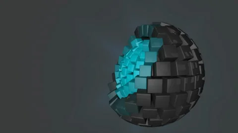 HD Animated sphere blocks (blue version) 库存影片 32858106