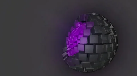 HD Animated sphere blocks (purple version) 库存影片 32858084