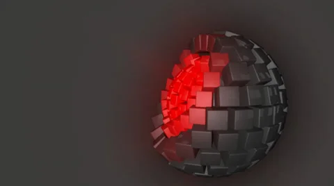 HD Animated sphere blocks (red version) 库存影片 32858103