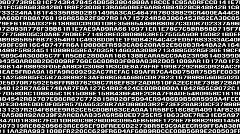 HD animation of a solid wall of hexadecimal code Stock Footage 32968118