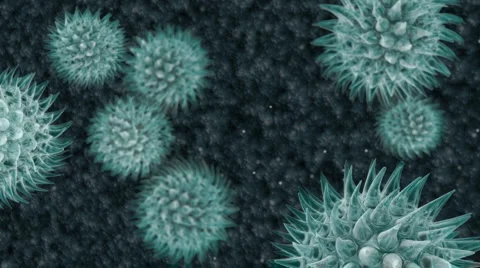 HD - Animation of Virus. blue (Loopable) Stock-Footage 920682