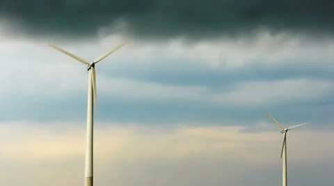 HD - Auto rotation of wind turbines Stock Footage 8510264