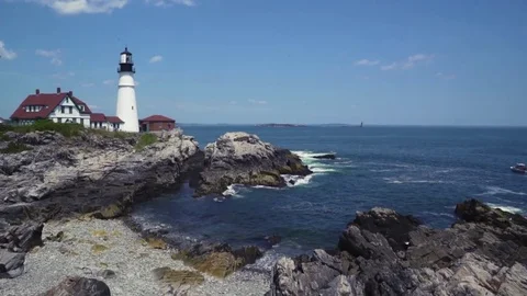 HD | Beautiful Lighthouse in Maine Stock Footage 78376309