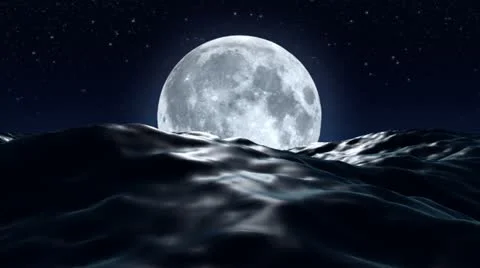 HD - Big moon over the ocean Stock-Footage 10862893