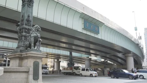 HD. Bridge. Nihonbashi Tokyo. Medium Wide. 1920X1080 Stock Footage 105306076