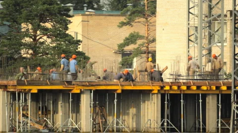 HD Builders in the construction site Video stock 891515