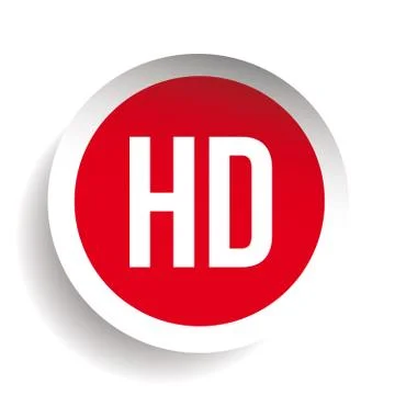 HD button - High Definition vector Stock Illustration