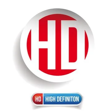 HD button - High Definition vector set Stock Illustration