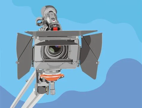 Hd-camcorder on crane Stock Illustration