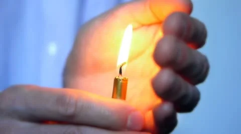 HD - Candle in the hand of men Stock Footage 8924276