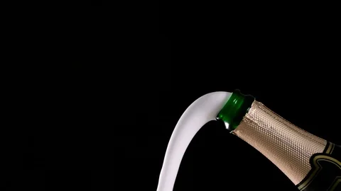 HD - Champagne bottle explosion with cork popping splash Stock-Footage 99280847