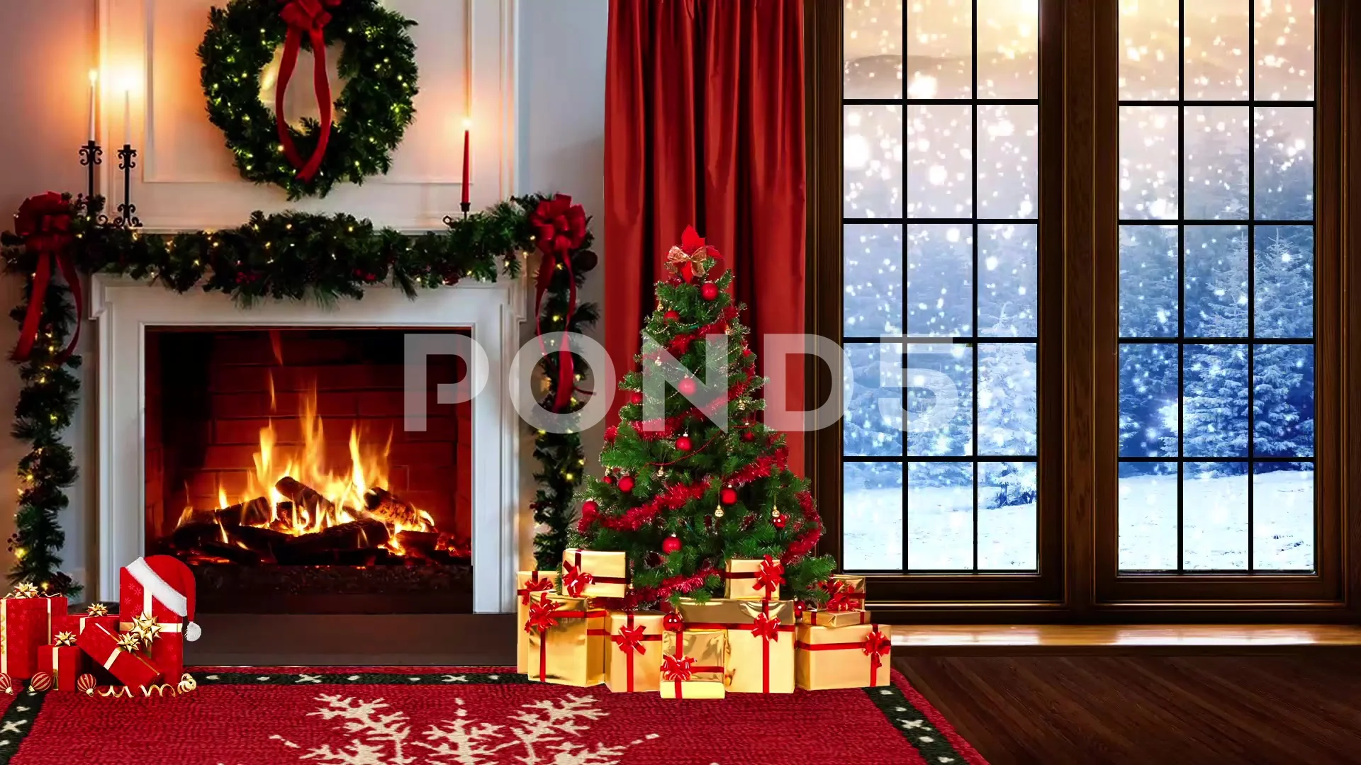 Christmas Fireplace Stock Footage ~ Royalty Free Stock Videos | Pond5