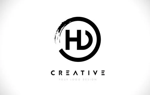 HD Circular Letter Logo with Circle Brush Design and White Background. Stock Illustration