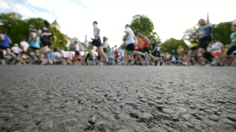 HD - City marathon. Wide angle view Stock Footage 11067751