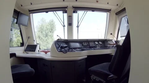 HD - Cockpit of the train Stock Footage 68842360
