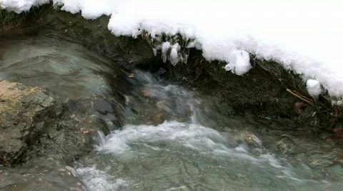 HD Cold transparent spring stream, closeup Stock Footage 636768