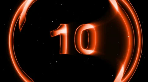 HD Countdown 10 sec orange sphere Stock Footage