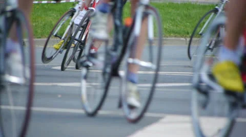 HD - Cycling Marathon. Bicycle wheels Stock Footage 24608652