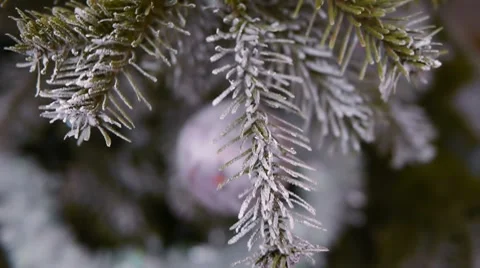 HD - Decorations on Christmas tree Stock Footage 10597599