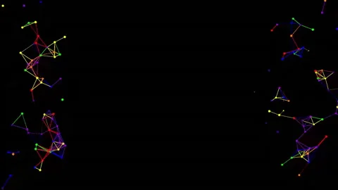 HD depth particles colored particles and lines in black Vidéo 321013806