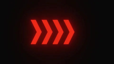 HD Directional Arrow Neon Light Road Sign Led Loop Animation Background Stock Footage 161466221
