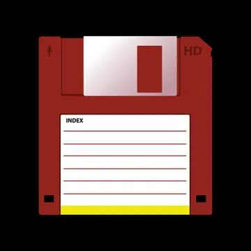 Hd diskette old data media illustration Illustrazione stock