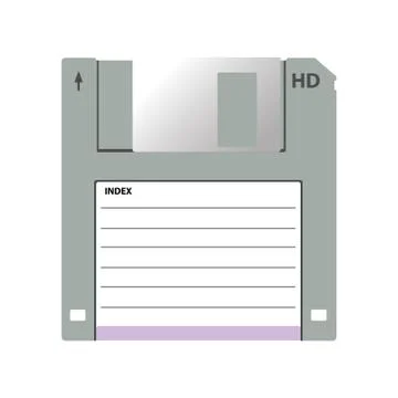 Hd diskette old data media illustration Stock Illustration