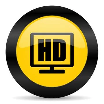 Hd display black yellow web icon イラスト素材