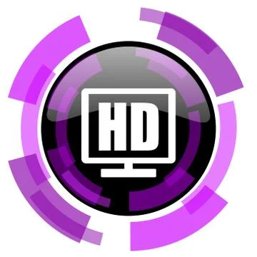 Hd display pink violet modern design vector web and smartphone icon. Round bu イラスト素材