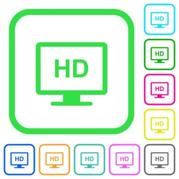 HD display vivid colored flat icons Stock Illustration
