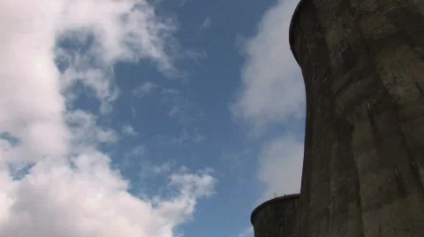 HD Dramatic view of two power station towers Stock-Footage 742110