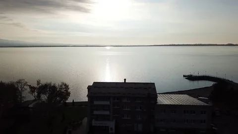 HD DRONE in country / Sun reflection Stock Footage 112150665