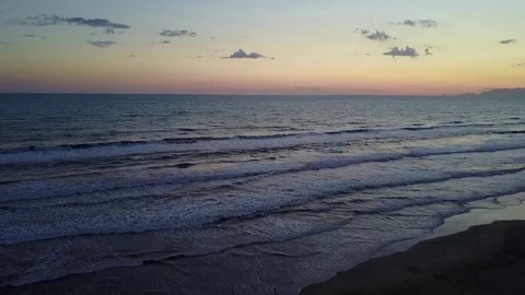 HD DRONE in country / Waves on the Beach Stock Footage 112081336