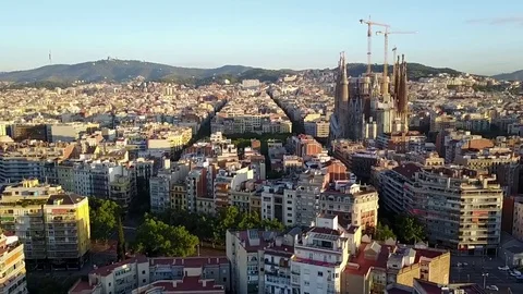 HD | Drone flyover of Barcelona Stock Footage 76708688