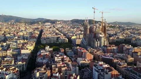 HD | Drone flyover of Barcelona Stock Footage 76708690