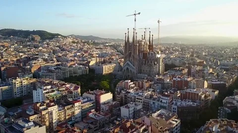 HD | Drone flyover of Barcelona Stock Footage 76708762