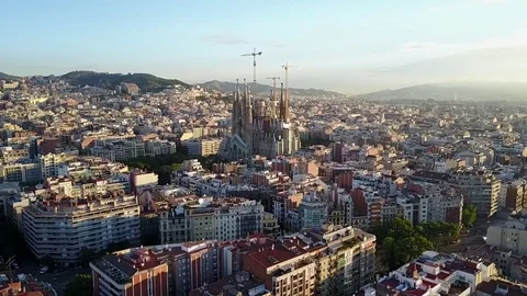 HD | Drone flyover of Barcelona Stock Footage 76708807