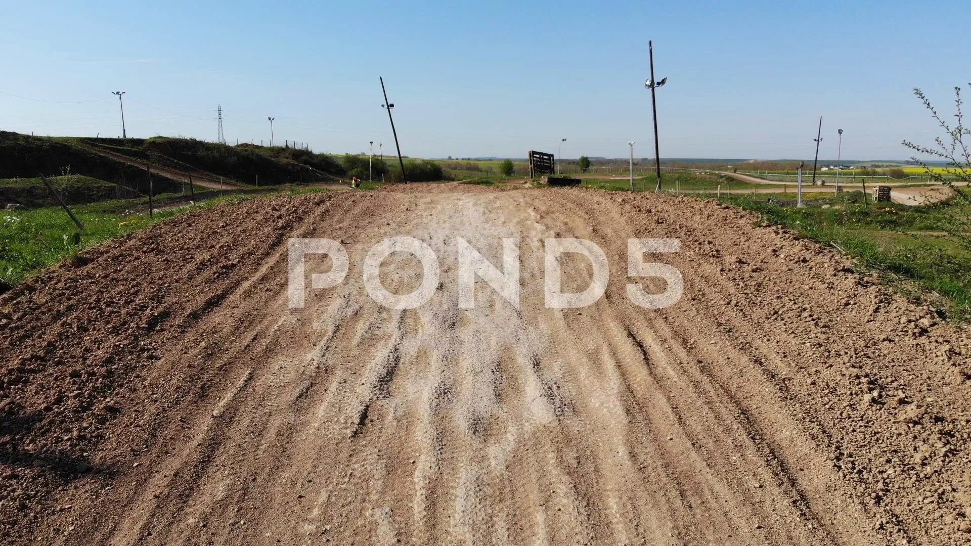 Drone following dirt store bike