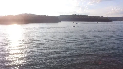 HD Drone Over Lake Summer Stock Footage