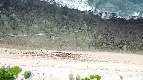 HD Drone Shot Beach Waves Stock Footage 231393487