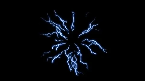 HD Electric Shock Animation Effect Isolated on Black Background Stock-Footage 339657747