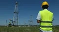 HD Engineer control at Fossil Fuel Energy, Oil Pump, Pumpjack, Old Pumping Unit HD Footage