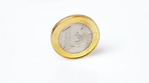 HD - Euro coin spinning (loop) Stock Footage 1079310