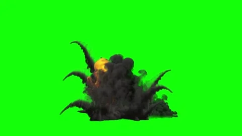 HD Explosion smoke with green screen Stock Footage 260025716